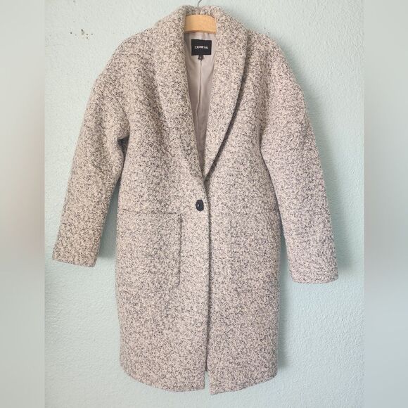 Express Textured Cream Teddy Coat Wool Blend - Picture 1 of 9